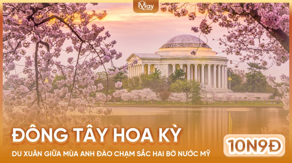 Tour Đông Tây Hoa Kỳ 2026: Cung Đường Rực Sắc Hoa Anh Đào