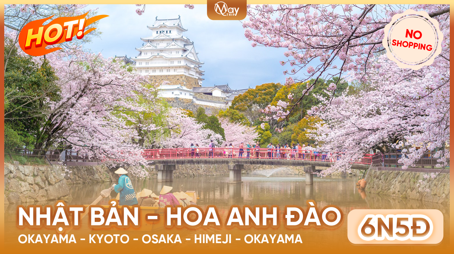 Tour Nhật Bản Mùa Hoa Anh Đào – Bay Charter Okayama Ngắm Trọn Sắc Xuân!